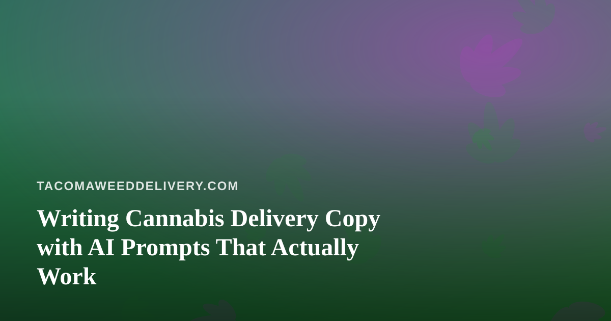 Writing Cannabis Delivery Copy with AI Prompts That Actually Work